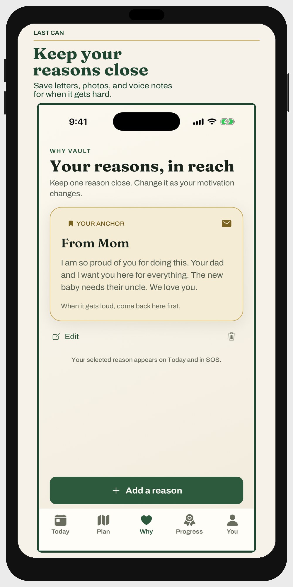 Why Vault showing a letter from Mom